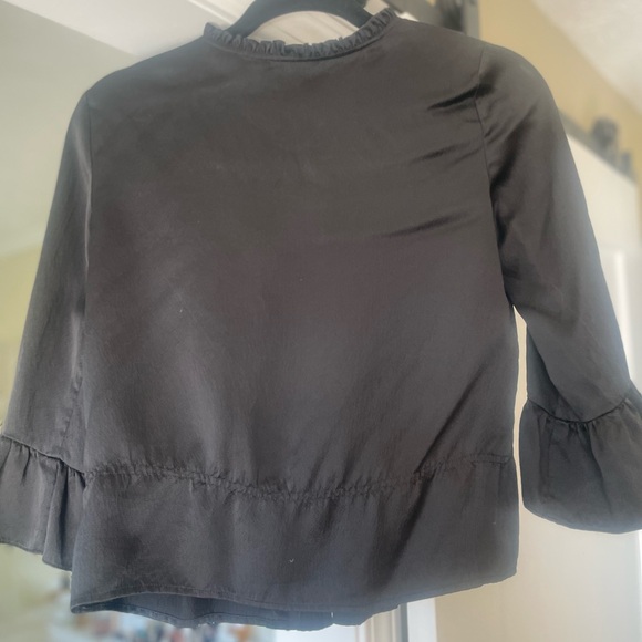 Development  Black Silk Ruffled Top - Picture 4 of 8